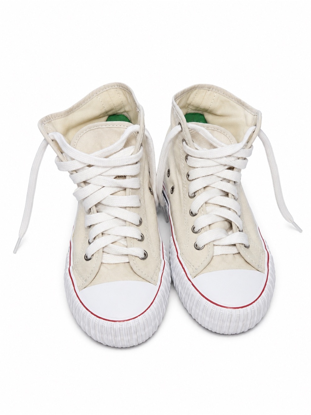 PF Flyers Center Hi Ivory Canvas High Top Sneakers Women 8 Men 6.5